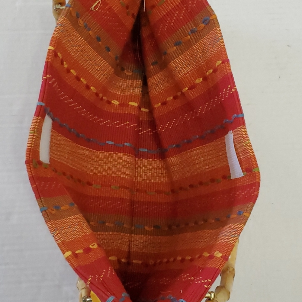 Rust Multicolored Fringe Envelope Handbag - image 6